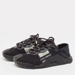 Pre Owned Dolce & Gabbana Black Mesh and Neoprene Ns1 Sneakers Size 42