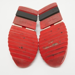 Pre Owned Dolce & Gabbana Red/Black Knit Fabric Sorrento Sneakers Size 43