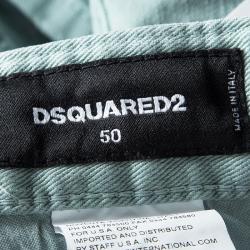 Pre Owned Dsquared2 Pastel Green Distressed Denim Slim Fit Jeans L