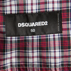 Dsquared2 Multicolor Tartan Plaid Checked Cotton Short Sleeve Shirt L