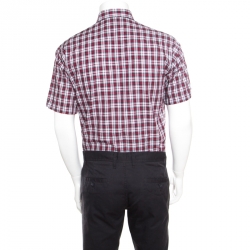 Dsquared2 Multicolor Tartan Plaid Checked Cotton Short Sleeve Shirt L