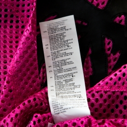 Pre Owned Dsquared2 Pink Mesh Palm Applique Studded Leather Trim Vest XL