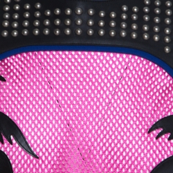 Pre Owned Dsquared2 Pink Mesh Palm Applique Studded Leather Trim Vest XL