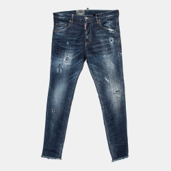 Dsquared2 Blue Distressed Denim Skinny Dan Jeans S Waist 32