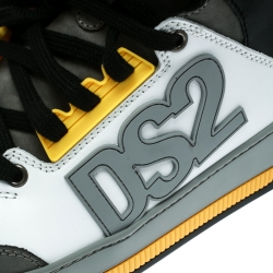 Dsquared2 Tricolor Leather And Suede Logo Appliquè High Top Sneakers Size 43
