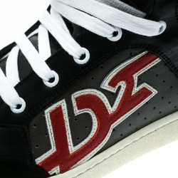 Dsquared2 Grey/Black Leather And Suede High Top Sneakers Size 43