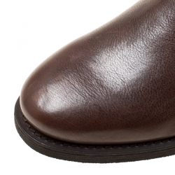 Dsquared2 Brown Leather Double Zipper Ankle Boots Size 44