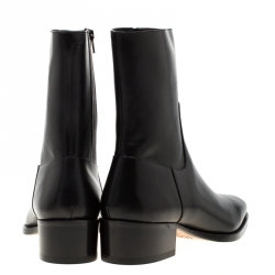 Dsquared2 Icon Black Leather Pierre Ankle Boots Size 44