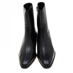 Dsquared2 Icon Black Leather Pierre Ankle Boots Size 44