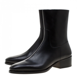 Dsquared2 Icon Black Leather Pierre Ankle Boots Size 44
