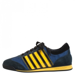 Dsquared2 Multicolor Suede, Nylon And Leather New Runner Low Top Sneakers Size 41.5