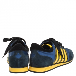 Dsquared2 Multicolor Suede, Nylon And Leather New Runner Low Top Sneakers Size 41.5