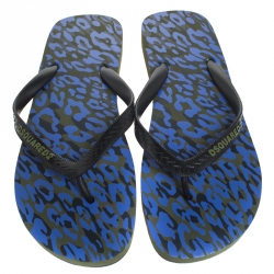 Dsquared2 Black Rubber Thong Logo Embossed Flip Flop Sandals Size 42