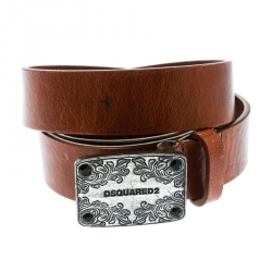 Dsquared2 Brown Leather Belt Size 100 CM