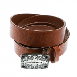 Dsquared2 Brown Leather Belt Size 100 CM