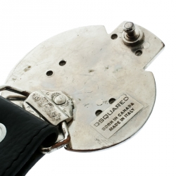 Dsquared2 Black Leather Speed Oil Belt Size 90 CM