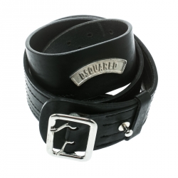 DSquared2 Black Leather Buckle Belt Size 100 CM