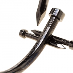  Dsquared2 Black Tone Crystal Encrusted Nail Crucifix Bracelet