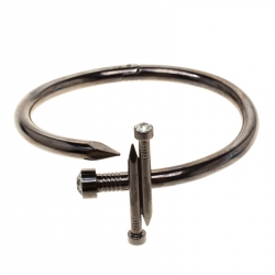  Dsquared2 Black Tone Crystal Encrusted Nail Crucifix Bracelet