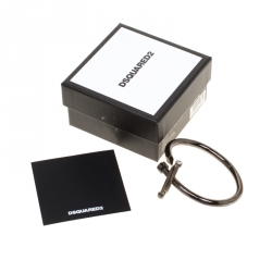  Dsquared2 Black Tone Crystal Encrusted Nail Crucifix Bracelet