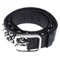 Dsquared2 Black Leather Studded Belt 105CM