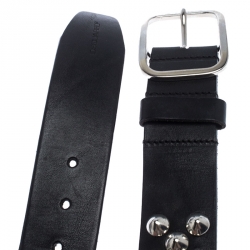 Dsquared2 Black Leather Studded Belt 105CM