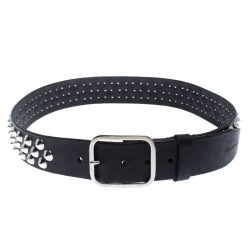 Dsquared2 Black Leather Studded Belt 105CM