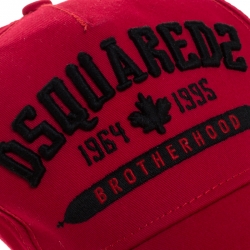 Dsquared2 Red Logo Embroidered Distressed Baseball Cap ( One Size )