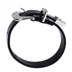 Dsquared2 Black Leather Hawaiian Rocker Gothika Bracelet M