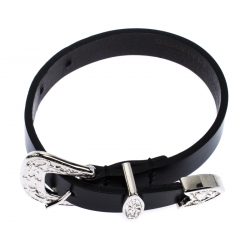 Dsquared2 Black Leather Hawaiian Rocker Gothika Bracelet M