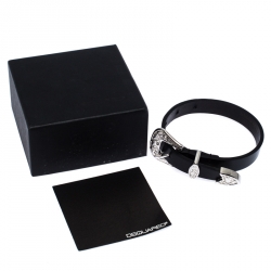 Dsquared2 Black Leather Hawaiian Rocker Gothika Bracelet M