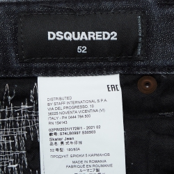 Dsquared2 Grey Printed & Distressed Denim Skater Jeans XL Waist 38"