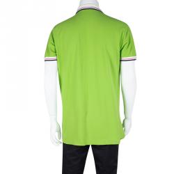 Pre Owned Dsquared2 Chic Steve Green Honey Comb Knit Polo Shirt XXL