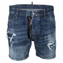 Dsquared2 Indigo Distressed Faded Effect Denim Dan Shorts M