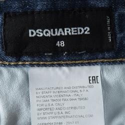 Dsquared2 Indigo Distressed Faded Effect Denim Dan Shorts M
