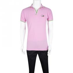 Dsquared2 Chic Steve Pink Honey Comb Knit Polo T-Shirt M