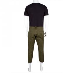 Dsquared2 Khaki Green Cotton Cropped Pants XXL
