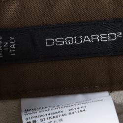 Dsquared2 Khaki Green Cotton Cropped Pants XXL