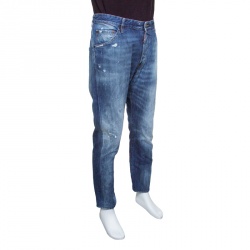 Dsquared2 Indigo Faded Effect Splattered Distressed Denim Jeans XXL