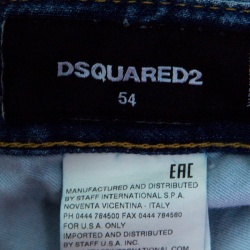 Dsquared2 Indigo Faded Effect Splattered Distressed Denim Jeans XXL