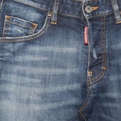 Pre Owned Dsquared2 Indigo Faded Effect Distressed Denim Skinny Skater Jeans S