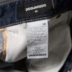 Pre Owned Dsquared2 Indigo Faded Effect Distressed Denim Skinny Skater Jeans S