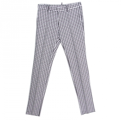 Dsquared2 Monochrome Cotton Silk Houndstooth Patterned Pants S