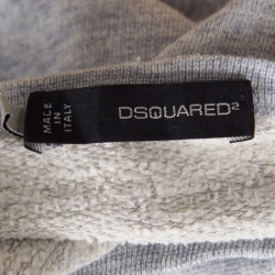 Dsquared2 Grey Cotton Melange Crew Neck Distressed Sweatshirt S