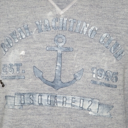 Dsquared2 Grey Cotton Melange Crew Neck Distressed Sweatshirt S