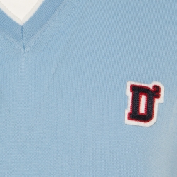 DSquared2 Sky Blue Cotton Argyle Pattern Detail Sweater Vest XL