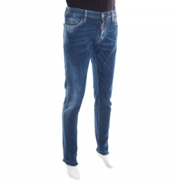 Dsquared2 Indigo Faded Effect Denim Distressed Frayed Hem Jeans 2XL