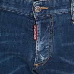 Dsquared2 Indigo Faded Effect Denim Distressed Frayed Hem Jeans 2XL