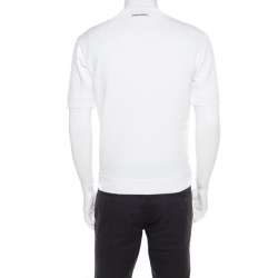 Dsquared2 White Contrast Camouflage Printed Short Sleeve Sweatshirt M