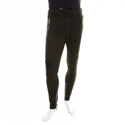 Dsquared2 Olive Green Cotton Knit Drawstring Detail Jogger Pants M